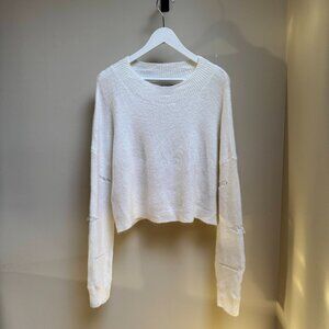 RTA Distressed Crop Sweater – White (XS)